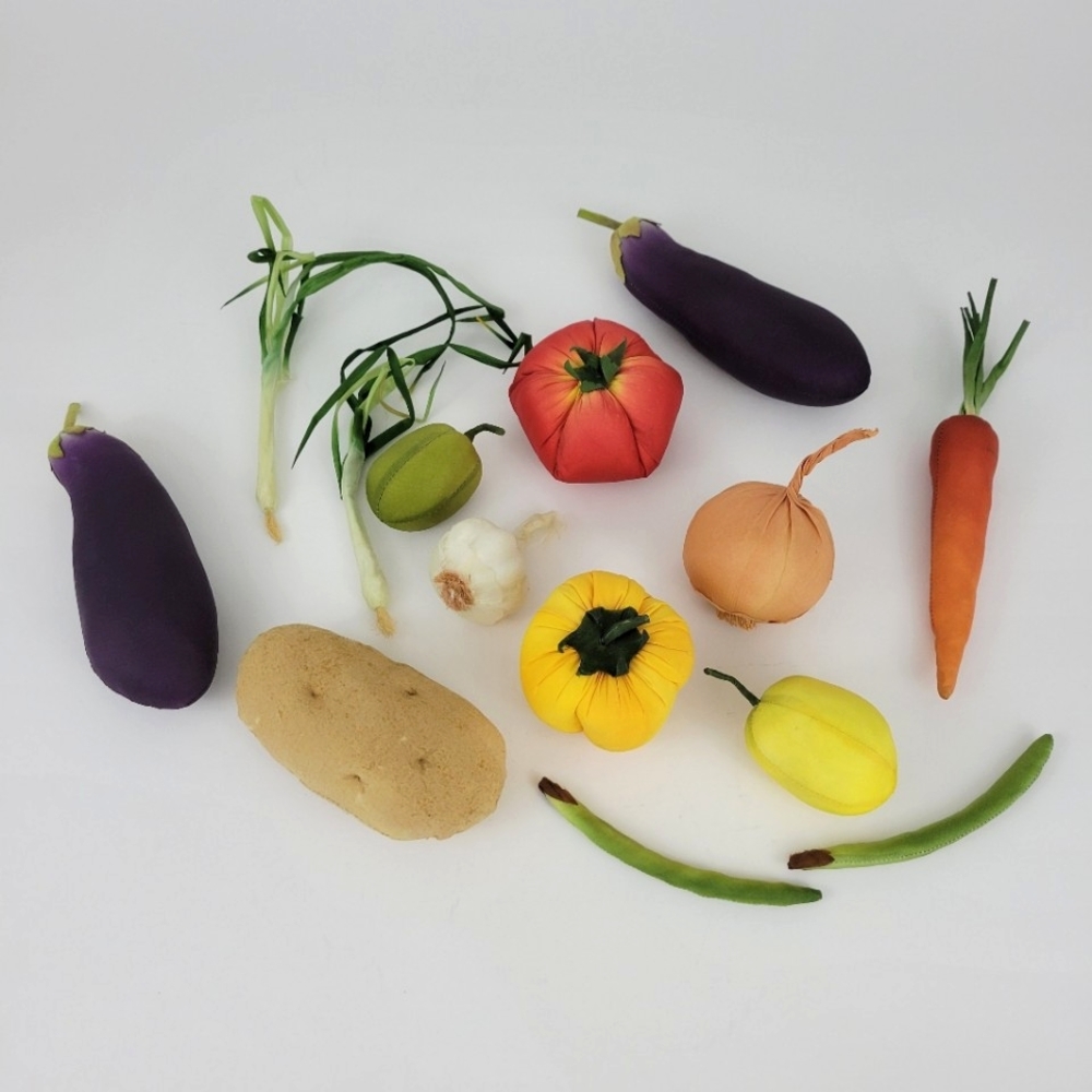 Lots of 14 Fabric Covered Artificial  Vegetables